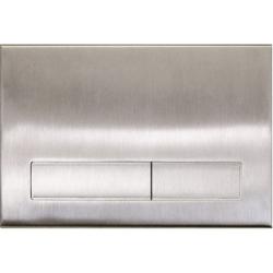 Кнопка смыва KK-POL ANTIVANDAL M08, прямоугольная, цвет: нержавеющая сталь. нержавеющая сталь, клавиша управления для сливного бачка, инсталляции унитаза, двойная, механическая, панель, универсальная, размер 15х22х1,3 см