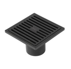 Трап душевой вертикальный выпуск сухой затвор10х10 см, матовый черный, IDDIS, 980CV10BL3DDZ