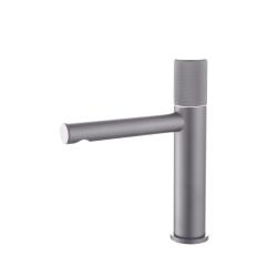 Смеситель для раковины/умывальника Olive's Mansa однорычажный, неповоротный, керамический картридж, длина излива 147 мм, латунь, цвет оружейная сталь