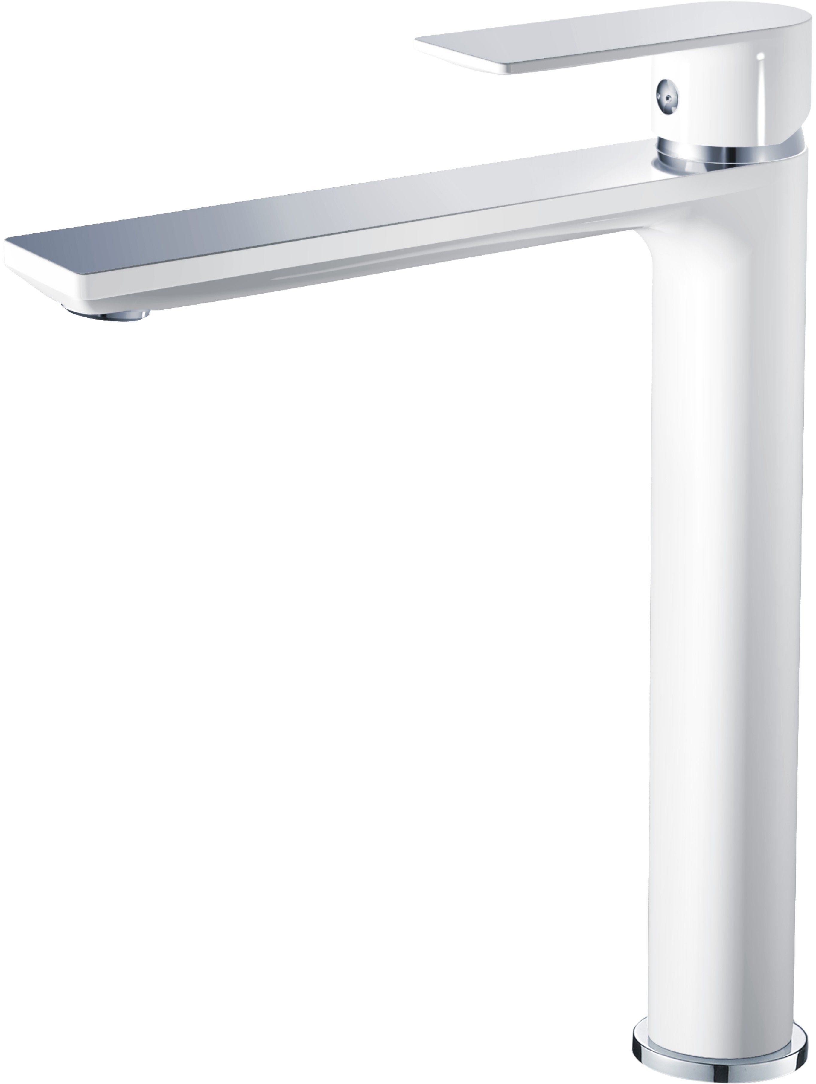 Смеситель для умывальника HAIBA однозахватный, неповоротный, латунный, длина 207 мм, латунь, цвет хром/белый