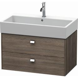 Тумба под раковину Duravit Brioso, 78,4х45,9х44,2 см, подвесная, 2 выдвижных ящика, ДСП, цвет: сосна терра/хром, шкафчик навесной, механизм доводчика, прямоугольная, правая/левая, в ванную комнату