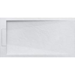 Душевой поддон RGW Stone Tray STL, 80х140х2,5 см, прямоугольный, из искусственного камня, низкий, цвет: белый, с антискользящим рельефным покрытием, с бортиком
