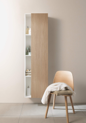Пенал Duravit DuraStyle, 50x36x140 см, подвесной, (правый), с дверцей, с закрытыми/открытыми полками, цвет: натуральный дуб/белый матовый, в ванную комнату