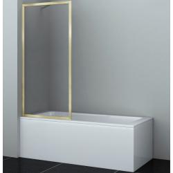 Душевая шторка на ванну WasserKRAFT Abens 20W, 80х160 см, прозрачное стекло/профиль золото матовое, фиксированная, плоская/панель, правая/левая, правосторонняя/левосторонняя, универсальная