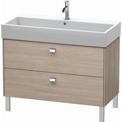 Тумба под раковину Duravit Brioso, 98,4х45,9х57 см, напольная, цвет: сосна серебристая/хром, 2 выдвижных ящика, ДСП, прямоугольная, левая/правая, в ванную комнату