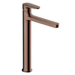 Смеситель для раковины/умывальника WasserKRAFT Spree, однорычажный, неповоротный, керамический, высокий, длина излива 164 мм, латунь, цвет розовое золото