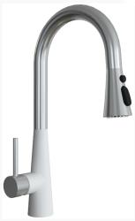 Смеситель для кухни/мойки Flortek Вита Pro, однорычажный, керамический картридж, с поворотным/выдвижным изливом, высокий, длина излива 202 мм, латунь, цвет жасмин