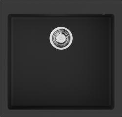 Мойка кухонная Omoikiri Bosen 57A-GB, 57х50 см, врезная, из искусственной керамики (Artceramic), прямоугольная, цвет графит, без отверстия под смеситель, без крыла, слив-перелив