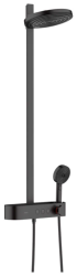 Душевая система Hansgrohe Pulsify S Showerpipe 260 2jet EcoSmart с ShowerTablet Select 400, комплект: верхний душ/ручной душ/термостат для душа/душевая штанга/шланг для душа, пластик, цвет матовый черный