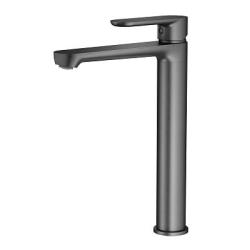 Смеситель для раковины/умывальника Splenka S222.15.09 высокий, однорычажный, неповоротный, фиксированный излив, длина 180 мм, высота 248 мм, нержавеющая сталь, цвет графит