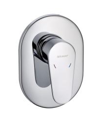 Смеситель для душа Bravat Eler, встраиваемый, однорычажный, без излива, керамический, латунь, цвет хром