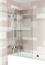 Душевая шторка на ванну Riho VZ Scandic NXT X109, 100х150 см, прозрачное стекло/профиль черный, распашная, плоская/панель, правая, правосторонняя, (душевая шторка для ванны)