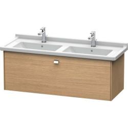 Тумба под раковину Duravit Brioso, 122х46,9х45,2 см, подвесная, 1 выдвижной ящик, ДСП, цвет: дуб европейский/хром, шкафчик навесной, механизм доводчика, прямоугольная, правая/левая, в ванную комнату
