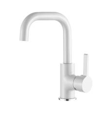 Смеситель для раковины/умывальника Accoona, однорычажный, неповоротный, керамический, длина излива 139 мм, латунь, цвет белый