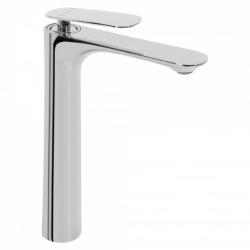 Смеситель для раковины/умывальника REA BERG однорычажный, неповоротный, высокий, длина излива 135 мм, латунь, цвет хром