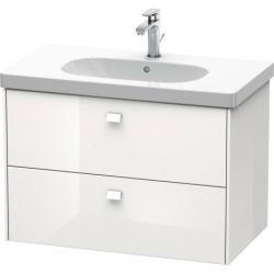 Тумба под раковину Duravit Brioso, 82х46,9х56,3 см, подвесная, 2 выдвижных ящика, ДСП, цвет: белый глянец, шкафчик навесной, механизм доводчика, прямоугольная, правая/левая, для раковины D-Code, в ванную комнату