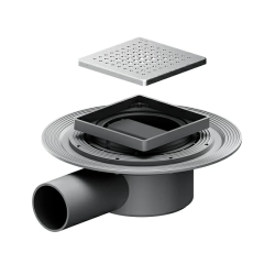 Сливной трап AM.PM MasterFlow 100х100/50 мм горизонтальный, цвет решетки хром, нерегулируемый, решетка из нержавеющей стали, комбинированный затвор