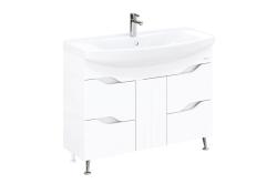 Тумба под раковину Onika Веронэлла 105, 102,4х34,4х68 см, напольная, цвет белый, 4 выдвижных ящика/1 распашная дверца, (под умывальник Стиль 105), правая/левая