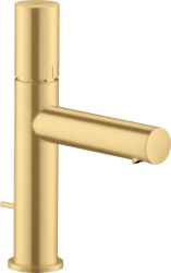 Смеситель для раковины/умывальника Axor Uno 110, однорычажный, с рукояткой zero, фиксированный излив, длина излива 12,3 см, керамический, латунь, цвет шлифованное золото, со сливным гарнитуром