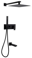 Душевая система ABBER Daheim AF8217B скрытого монтажа с изливом, черный матовый