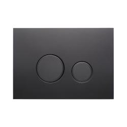 Кнопка смыва KK-POL Aquafiori Sfera прямоугольная, цвет черный матовый, нержавеющая сталь, клавиша управления для сливного бачка, инсталляции унитаза, двойная, механическая, панель, универсальная, размер 245х175х14 мм