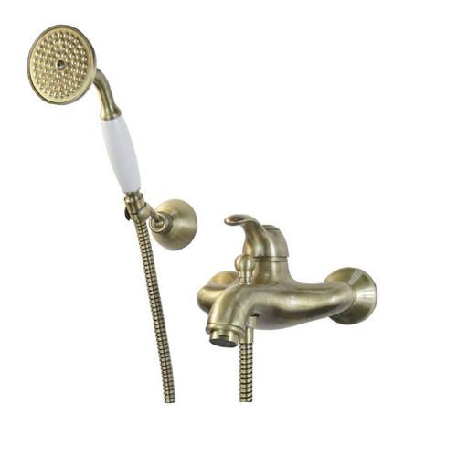 Смеситель для ванны/душа Webert Aurora однорычажный, настенный, излив 179 мм, неповоротный, латунь, цвет бронза