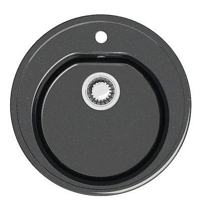 Мойка Bergg Z3, 51х19.1 см, врезная, из искусственного камня, круглая, цвет черный, отверстие под смеситель, слив-перелив, для кухни Мойка Bergg Z3, 51х19.1 см, врезная, из искусственного камня, круглая, цвет черный, отверстие под смеситель, слив-перелив, для кухни