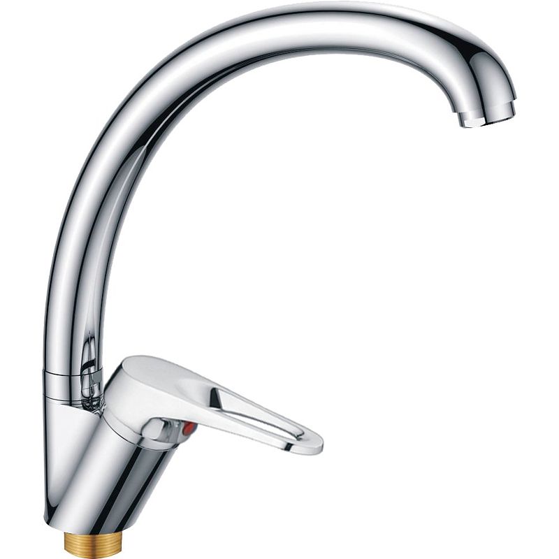 Смеситель для кухни/мойки HAIBA CRON однозахватный, поворотный, длина 196 мм, силумин, цвет хром