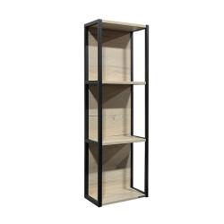 Шкаф Comforty Дюссельдорф 35, 34х110х22 см, подвесной, (правый/левый/универсальный), открытые полки, цвет: дуб дымчатый, в ванную комнату, правосторонний/левосторонний/универсальный