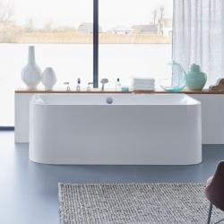 Ванна Duravit Happy D.2 180х80 см гидромассажная, пристенная, акриловая, цвет: белый, с рамой/сливом-переливом/фронтальной панелью, прямоугольная, с системой гидромассажа Combi-System P, с двумя наклонами для спины