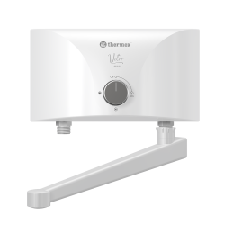 Водонагреватель проточный Thermex Vetro 5500 tap (кран) электрический, вертикальный, 5.5 квт, 154х112х248 мм, 230 В (цвет белый) с нижней подводкой