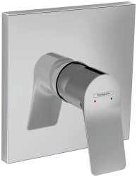 Смеситель для душа Hansgrohe Vivenis однорычажный, скрытого монтажа, керамический, настенный/встраиваемый, без излива, без шланга/лейки, квадратный, латунь, цвет хром