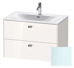Тумба под раковину Duravit Brioso, 82х47,9х55,5 см, подвесная, 2 выдвижных ящика, ДСП, цвет: светло-голубой/хром, шкафчик навесной, механизм доводчика, прямоугольная, правая/левая, в ванную комнату