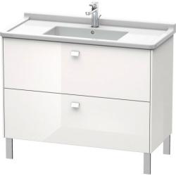 Тумба под раковину Duravit Brioso, 102х46,9х69,3 см, напольная, цвет: белый глянец, 2 выдвижных ящика, ДСП, прямоугольная, левая/правая, в ванную комнату