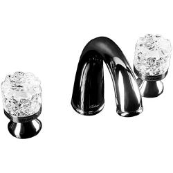 Смеситель для раковины/умывальника Boheme Crystal, двухвентильный, неповоротный, керамический, длина излива 138 мм, латунь, цвет хром