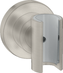 Держатель для душевой лейки Axor Citterio, настенный, металлический, фиксированный, круглый, для душа/ванной/душевой кабины, цвет под сталь, на стенку