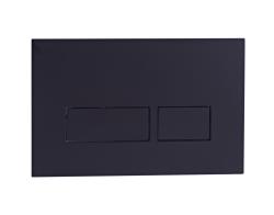 Кнопка смыва Olives Sierra, прямоугольная, цвет: черный матовый, пластик, клавиша управления для сливного бачка, инсталляции унитаза, двойная, механическая, панель, универсальная, размер 236х152х28 мм