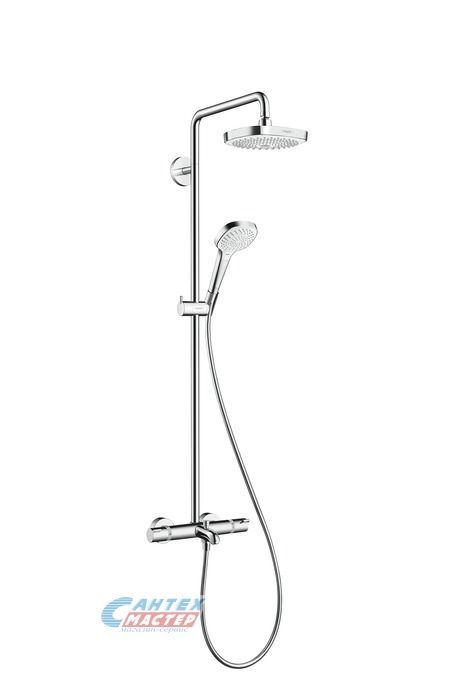 Душевая система Hansgrohe Croma Select E Showerpipe 180, термостат, верхний душ 27352400