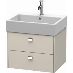 Тумба/шкафчик для консоли/столешницы Duravit Brioso под раковину 52х48х44,2 см, подвесная, ДСП, цвет: серо-коричневый/хром, 2 выдвижных ящика, прямоугольная