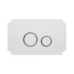 Кнопка смыва KK-POL Aquafiori Vintage прямоугольная, цвет белый матовый/хром, металл, клавиша управления для сливного бачка, инсталляции унитаза, двойная, механическая, панель, универсальная, размер 285х175х3 мм