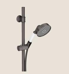 Душевой гарнитур Axor Montreux 1jet, высота 98,2 см, комплект: душевая штанга/ручной душ 100/душевой шланг/ползунок, цвет: шлифованный черный хром, внешнего монтажа, настенный, для душа/ванной