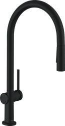 Смеситель для кухни/мойки Hansgrohe Talis M54, 210 Eco 2jet, однорычажный, керамический, с поворотным/вытяжным изливом, длина 22,3 см, латунь, цвет матовый черный