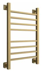 Полотенцесушитель Двин L Plaza 80/50, водяной (К3 квадрат золотой матовый), универсальное подключение, нержавеющая сталь, настенный, форма лесенка, цвет золотой матовый, к отоплению и ГВС, для отопления, обогрева в ванной