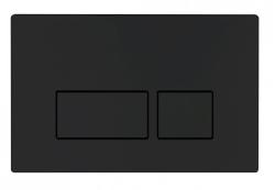 Кнопка смыва BelBagno, прямоугольная, цвет: черный матовый. пластик, клавиша управления для сливного бачка, инсталляции унитаза, двойная, механическая, панель, универсальная, размер 26,3х16,6х1,5 см