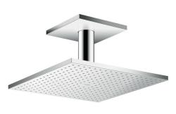 Верхний душ AXOR ShowerSolutions 300/300 2jet, с потолочным подсоединением, потолочный монтаж, квадратный, с 2 режимами, размер 30х30 см, металлический, цвет: полированный никель, для душа/ванной