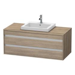 Тумба под раковину для консоли/столешницы Duravit Ketho 120х49,6х55 см, подвесная, ДСП, цвет: дуб терра, 2 выдвижных ящика, прямоугольная