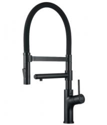 Смеситель для кухни/мойки ZorG Inox MAGNIT, под фильтр, однорычажный, поворотный/гибкий излив, керамический картридж, длина излива 232 мм, сталь, цвет графит