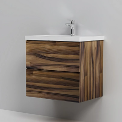 Тумба под раковину AM.PM Gem 60, 600x408x540 мм, подвесная, цвет под дерево орех, 2 выдвижных ящика, навесной, под раковину/умывальник, прямоугольная, правая/левая, универсальная