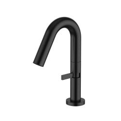 Смеситель для раковины/умывальника Knotlor Elixir, однорычажный, поворотный, керамический, длина излива 138 мм, нержавеющая сталь, цвет черный матовый