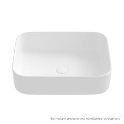 Раковина IDDIS Bridge 39х50х14 см, накладная, прямоугольная, керамическая/фарфоровая, цвет белый матовый, без отверстия под смеситель, без слив-перелива, умывальник